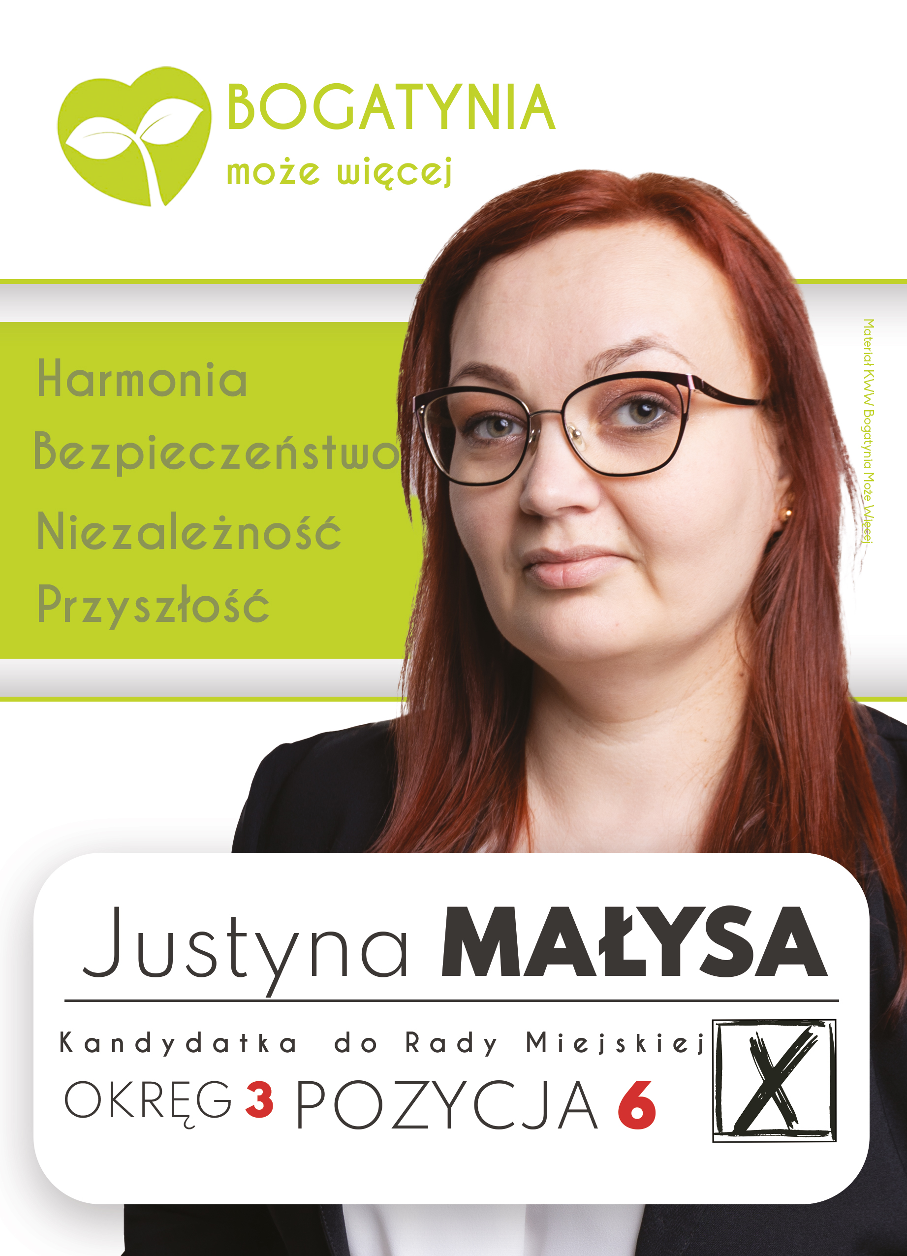 Justyna Małysa - kandydatka do Rady Miejskiej