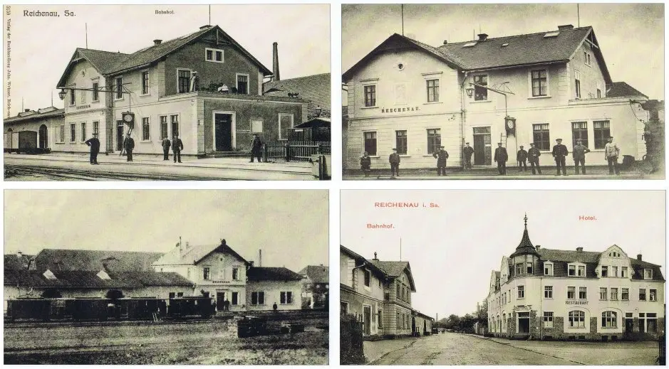Bahnhof w Reichenau dawniej był nieco większy niż dziś (źródło: Schmalspur-album Sachsen Band III, K. Sächs.STS E.B. 1881-1920)