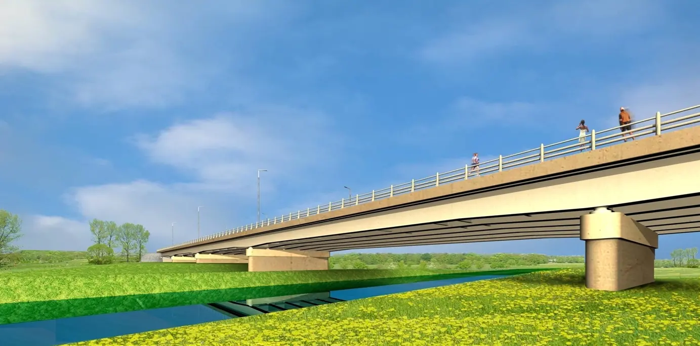 Do mostu zbudowane zostaną również drogi dojazdowe po obu stronach granicy, fot. UMWD