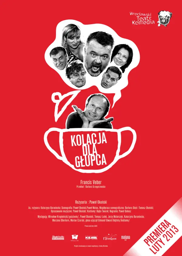 'Kolacja dla głupca', plakat teatrkomedia.com