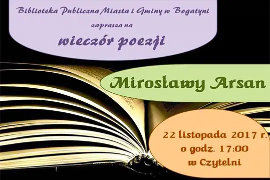 Wieczór poezji Mirosławy Arsan